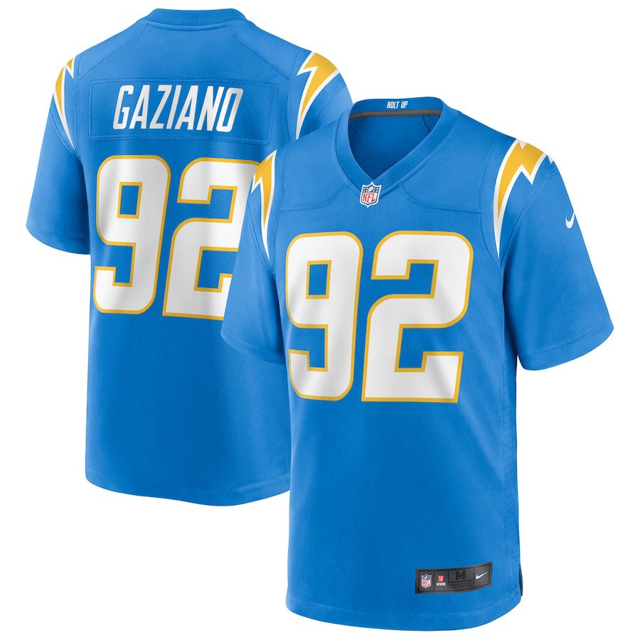 Men Los Angeles Chargers 92 Joe Gaziano Nike Powder Blue Game NFL Jersey